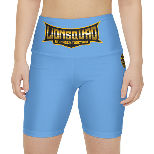 Light Blue " Sun Gold Lion " Women's Workout Shorts