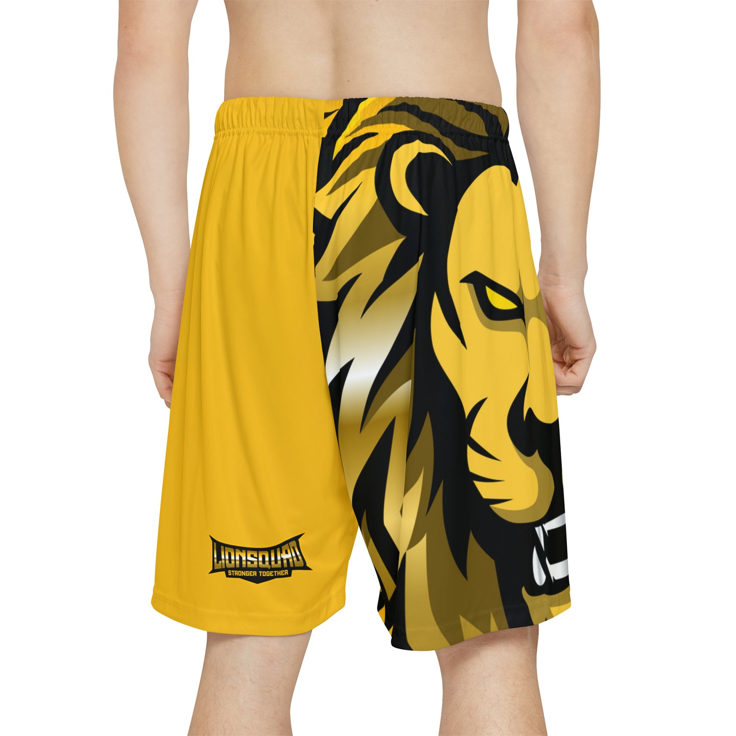 Big Face Yellow Sun Gold Lion Men’s Sports Shorts (AOP)