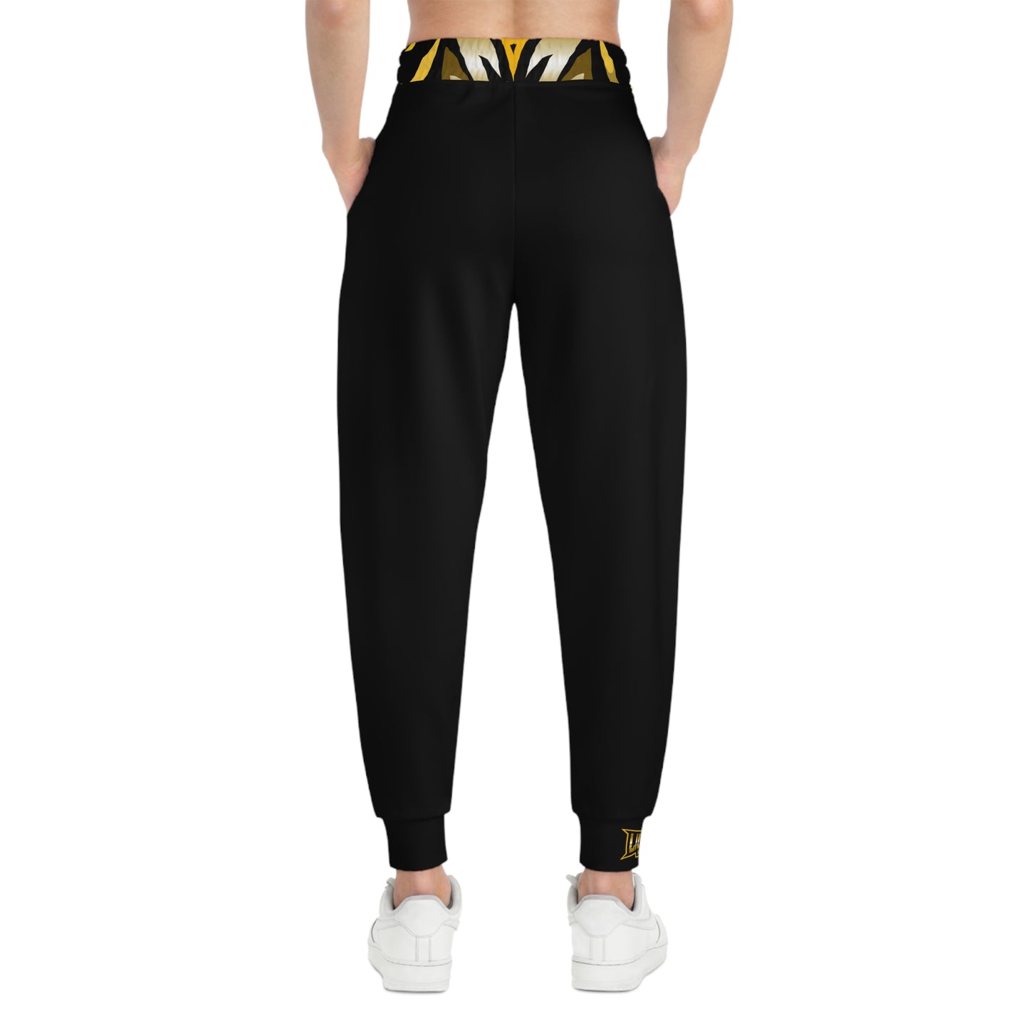 Black "Sun Gold Lion" Athletic Joggers