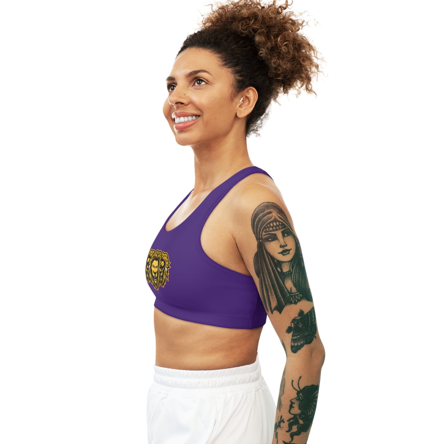 Purple "Sun Gold Lion"  Seamless Sports Bra