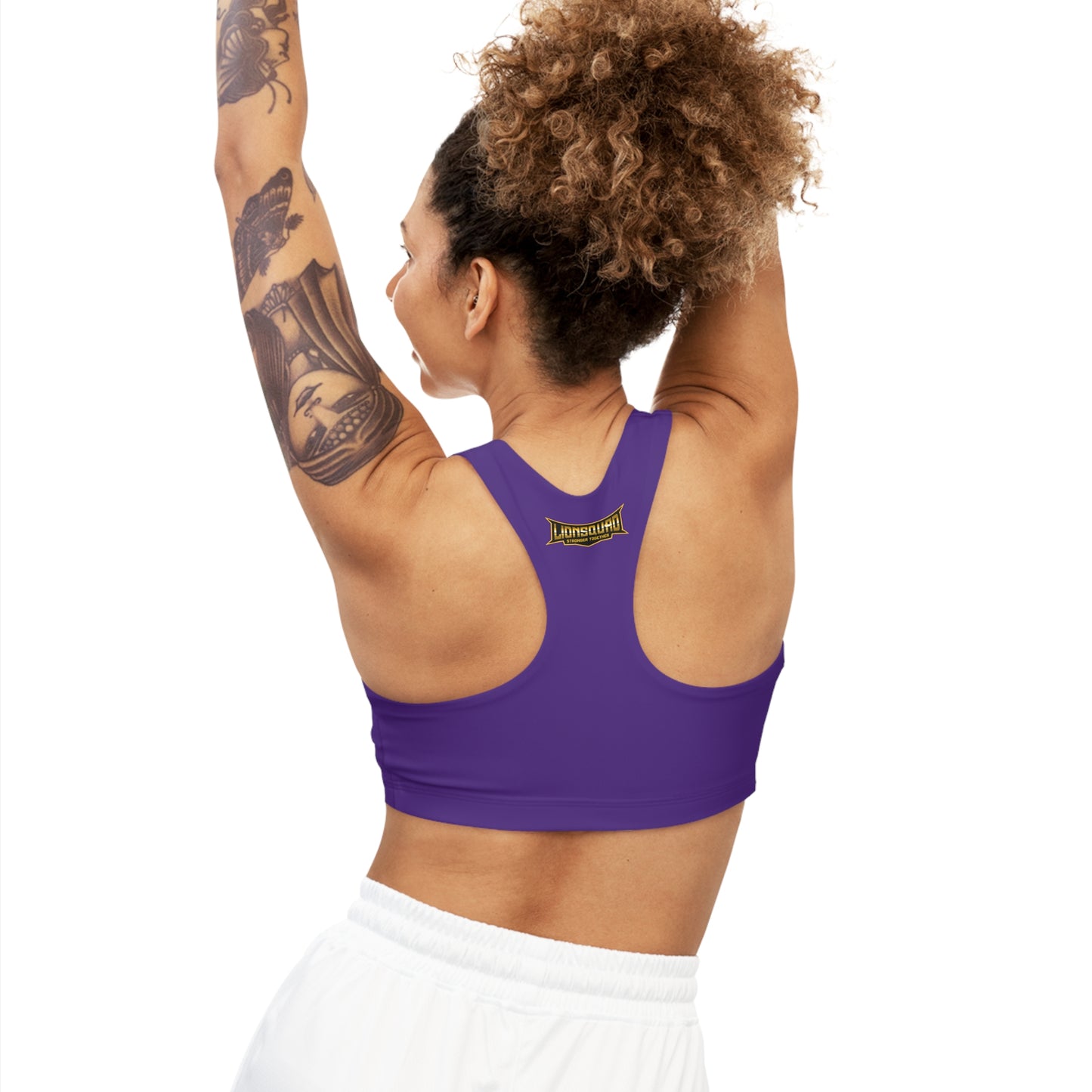 Purple "Sun Gold Lion"  Seamless Sports Bra