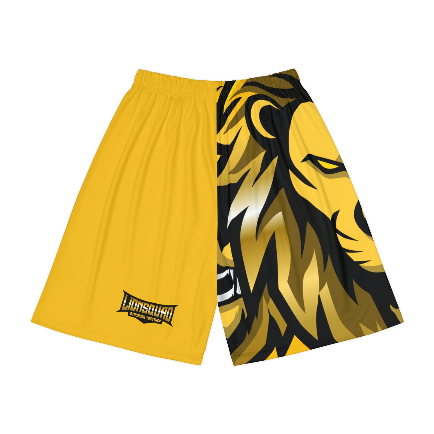 Big Face Yellow Sun Gold Lion Men’s Sports Shorts (AOP)
