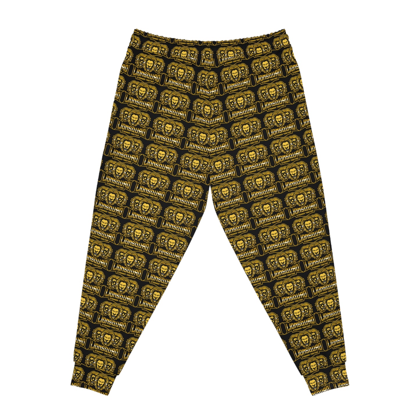 AOP Black "Sun Gold Lion" Athletic Joggers (AOP)