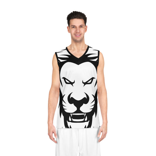 White Lion Black Basketball Jersey