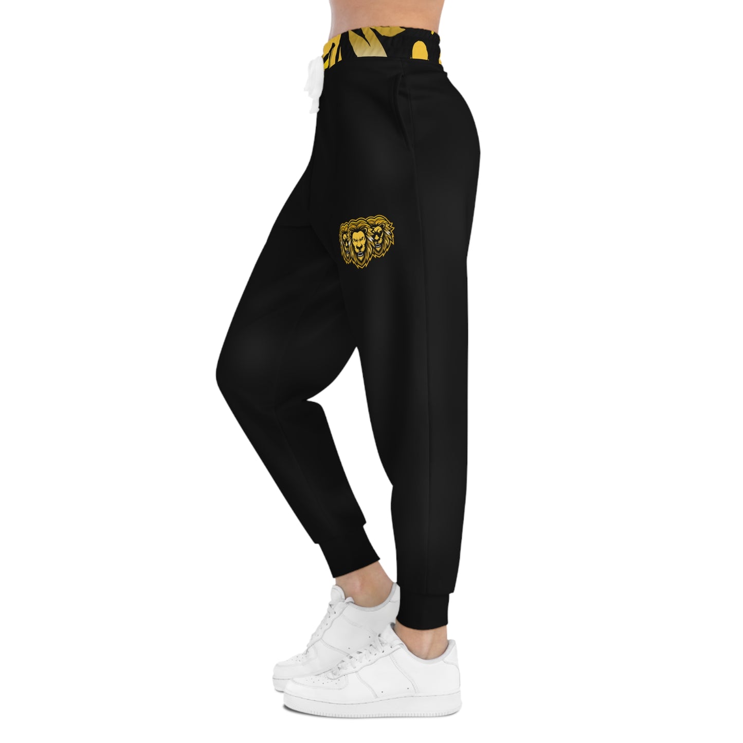 Black "Sun Gold Lion" Athletic Joggers