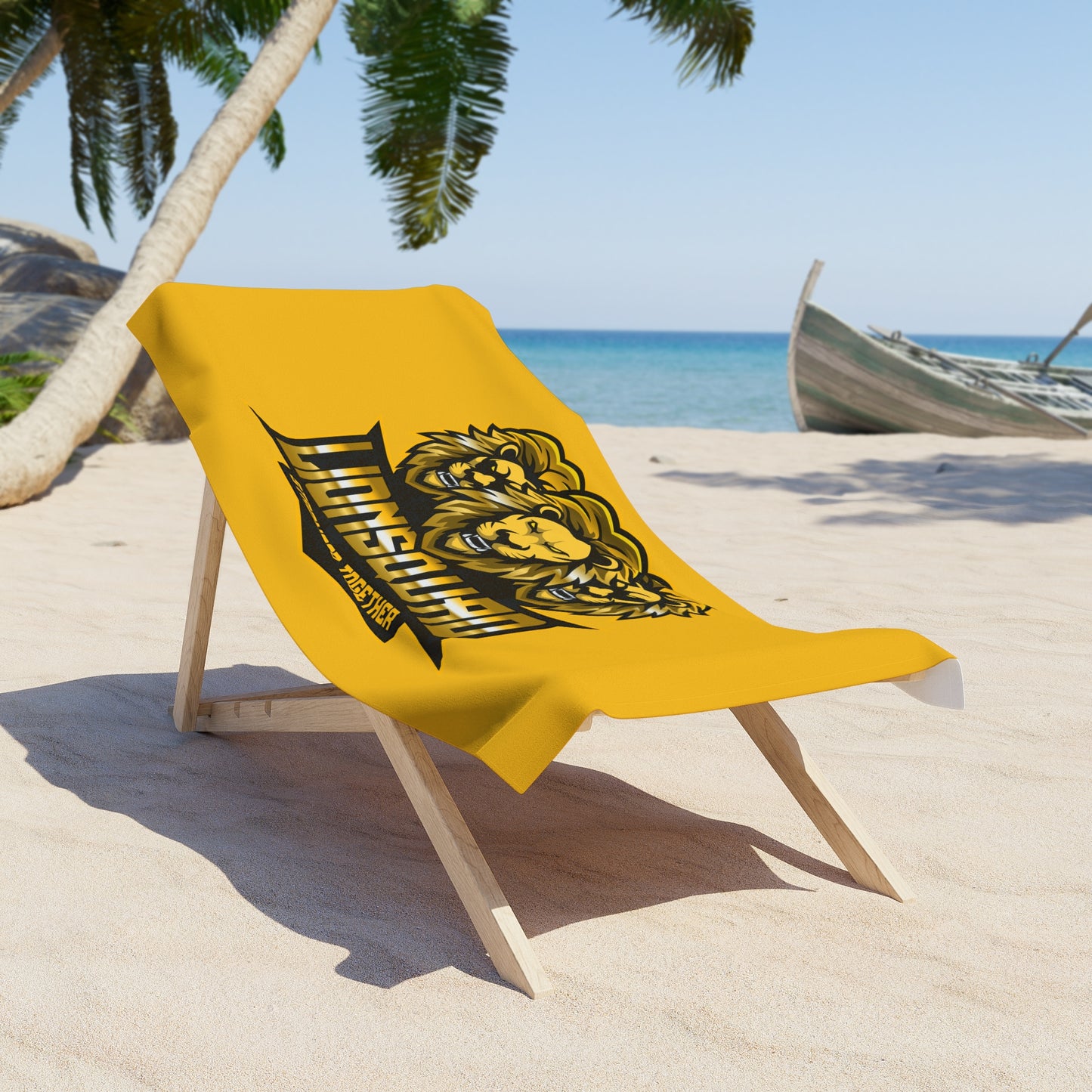 Yellow "Sun Gold Lion" Beach Towel