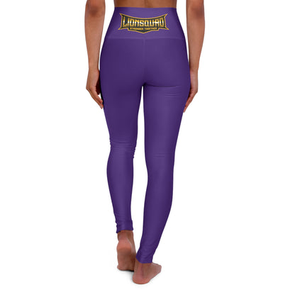 Purple "Sun Gold Lion" High Waisted Yoga Leggings 1