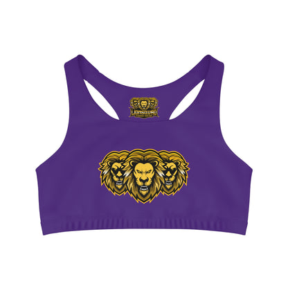 Purple "Sun Gold Lion"  Seamless Sports Bra