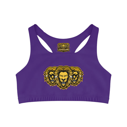Purple "Sun Gold Lion"  Seamless Sports Bra