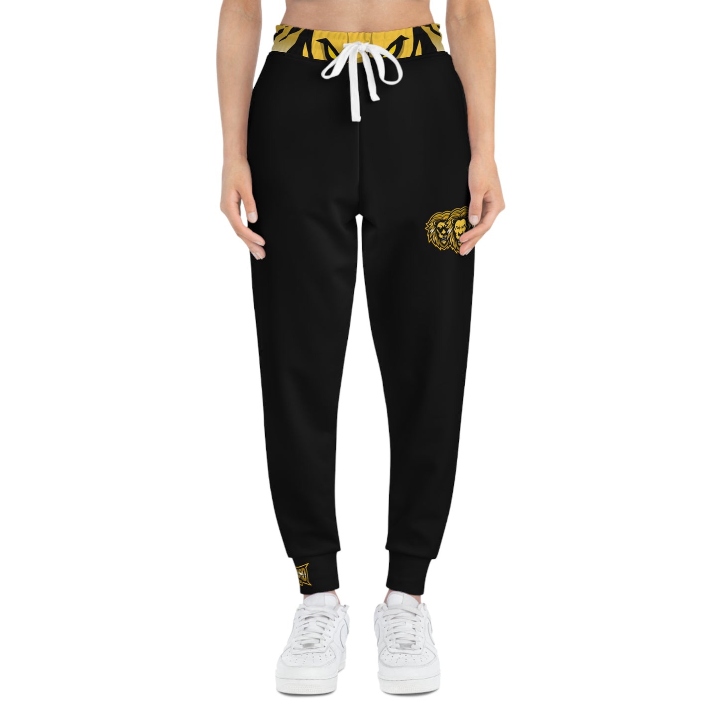 Black "Sun Gold Lion" Athletic Joggers