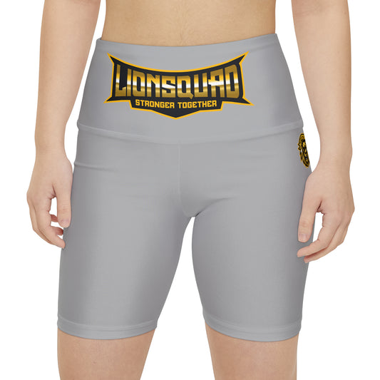 Light Grey " Sun Gold Lion " Women's Workout Shorts