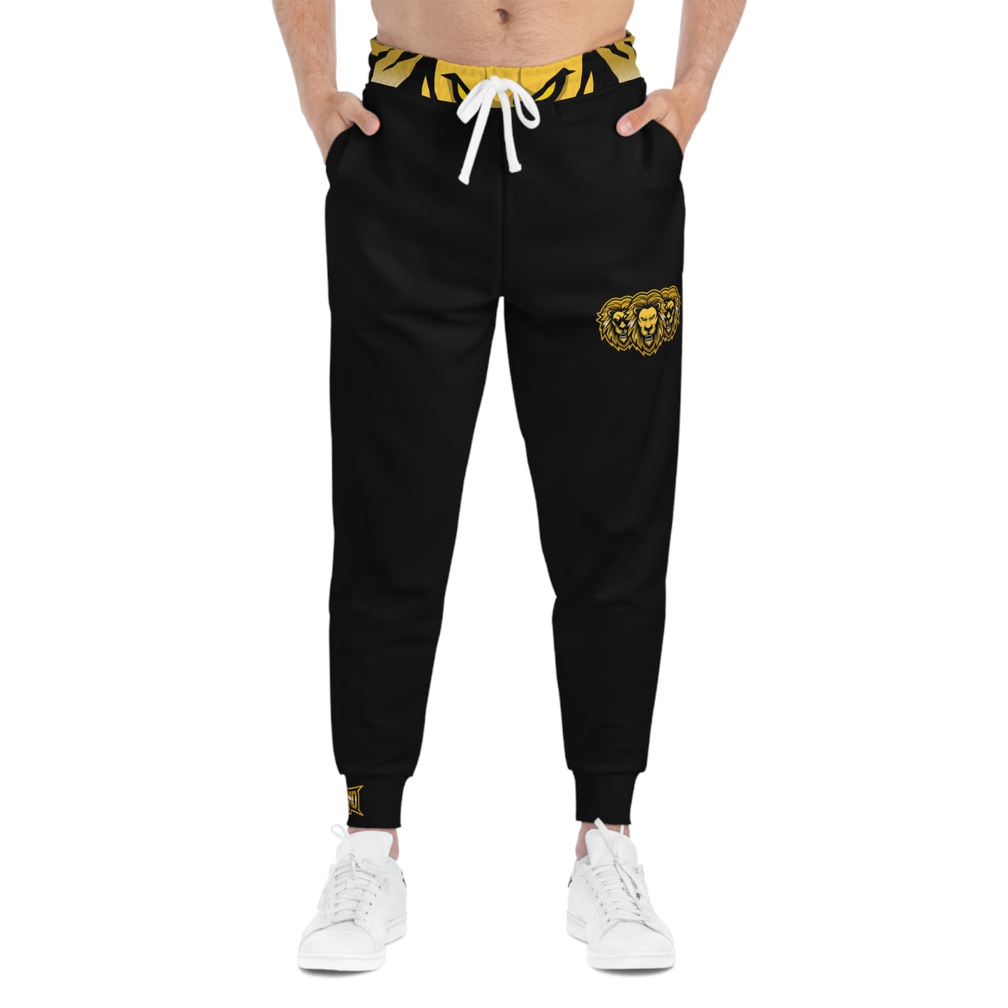 Black "Sun Gold Lion" Athletic Joggers