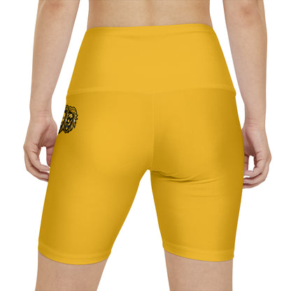 Yellow " Sun Gold Lion " Women's Workout Shorts