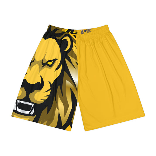 Big Face Yellow Sun Gold Lion Men’s Sports Shorts (AOP)