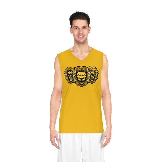 Yellow "Sun Gold Lion" Basketball Jersey (AOP)