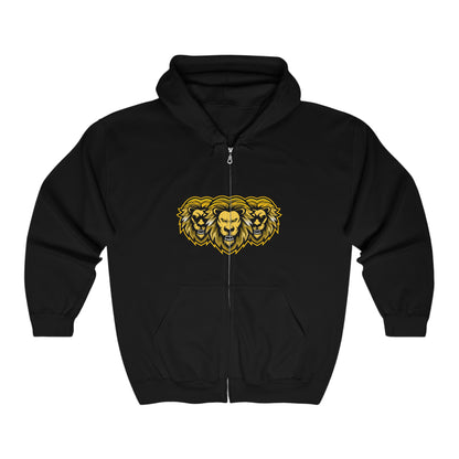 "GOLD LION HEAD" LIONSQUAD Unisex Heavy Blend™ Full Zip Hooded Sweatshirt