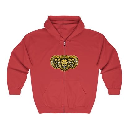 "GOLD LION HEAD" LIONSQUAD Unisex Heavy Blend™ Full Zip Hooded Sweatshirt