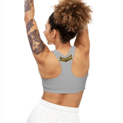 Light Grey "Sun Gold Lion"  Seamless Sports Bra