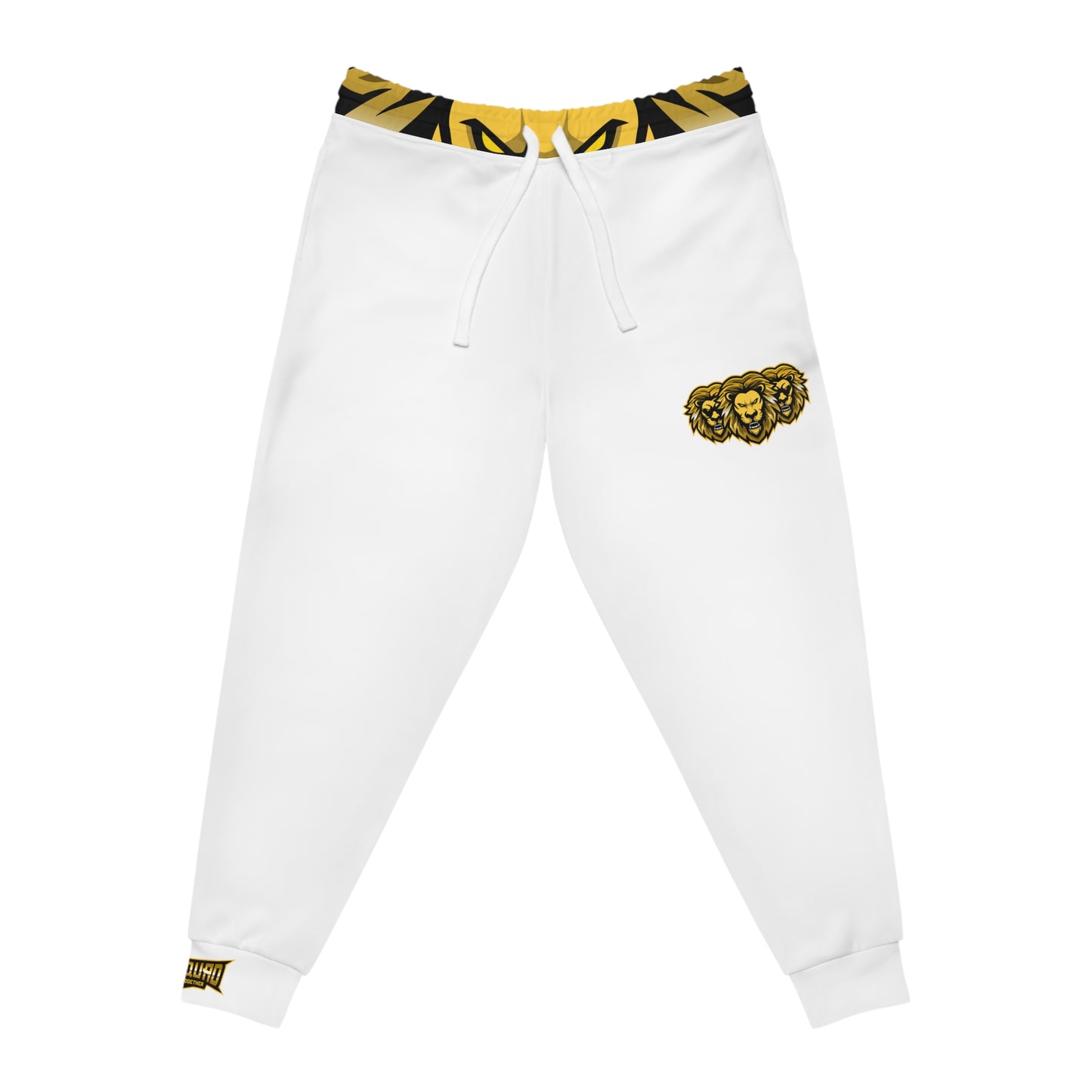 White "Sun Gold Lion" Athletic Joggers