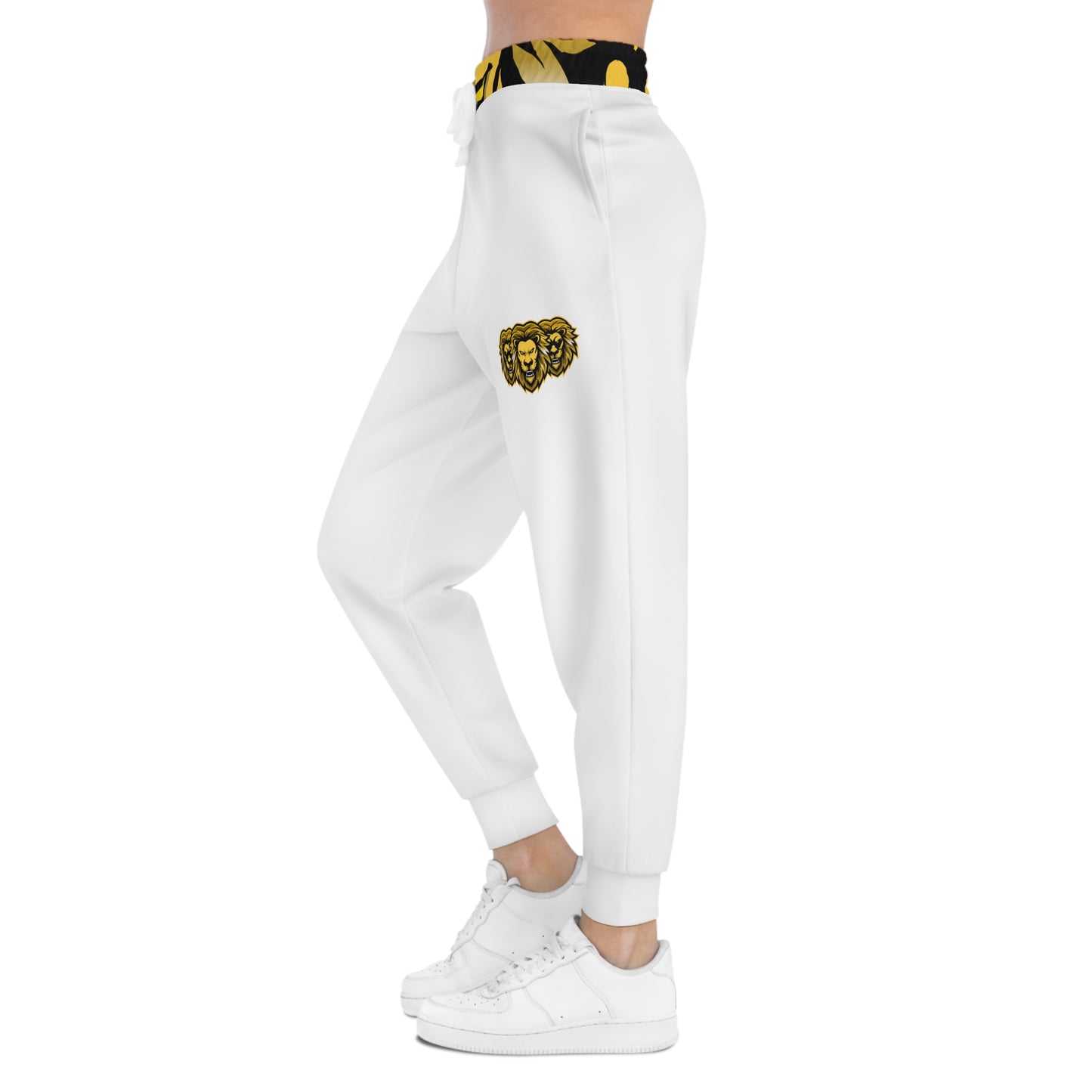 White "Sun Gold Lion" Athletic Joggers