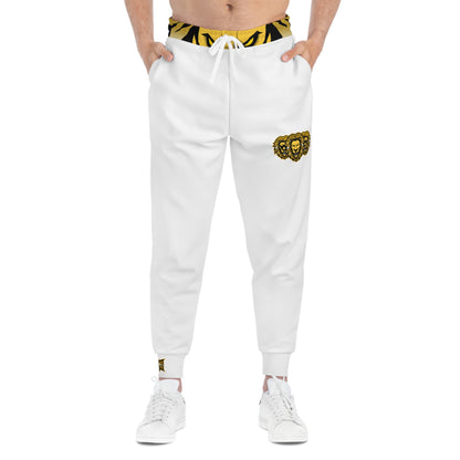 White "Sun Gold Lion" Athletic Joggers