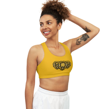 Yellow "Sun Gold Lion"  Seamless Sports Bra