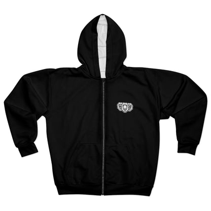 Black "White Lion" Unisex Zip Hoodie