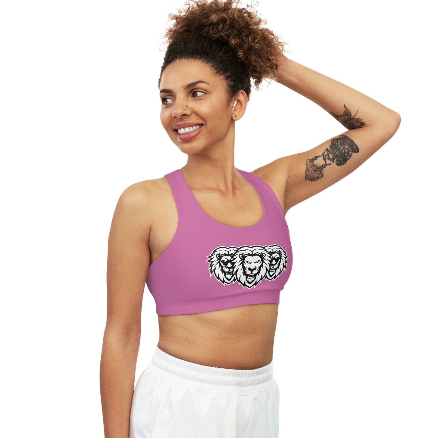 Light Pink "White Lion"  Seamless Sports Bra