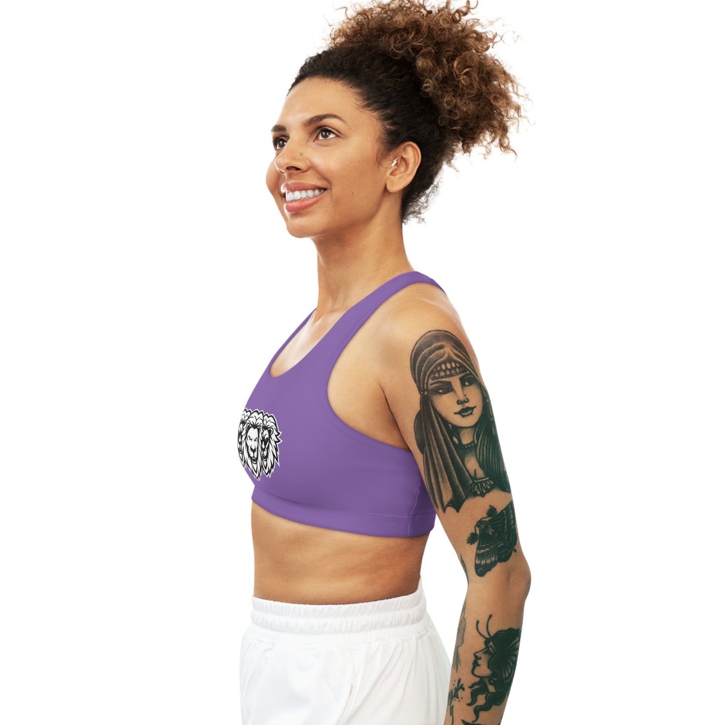 Light Purple "White Lion"  Seamless Sports Bra