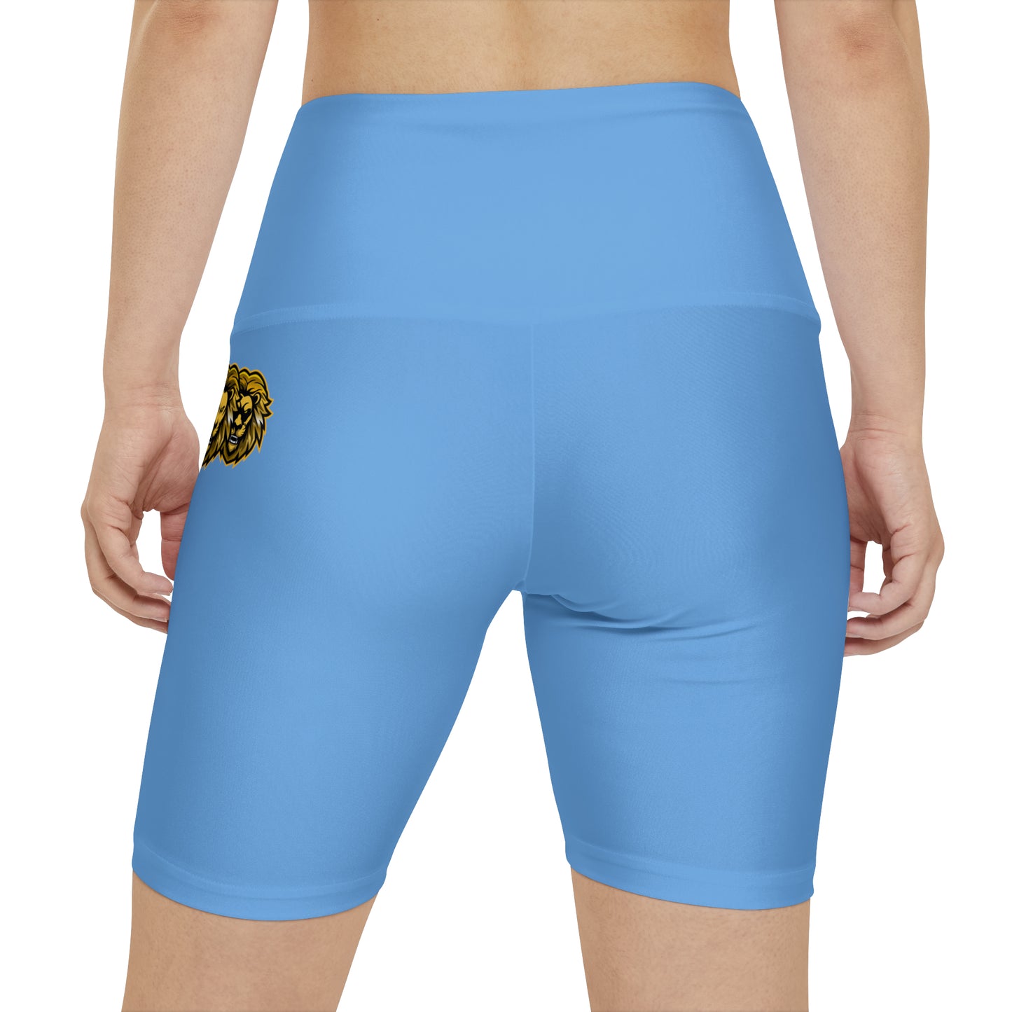 Light Blue " Sun Gold Lion " Women's Workout Shorts