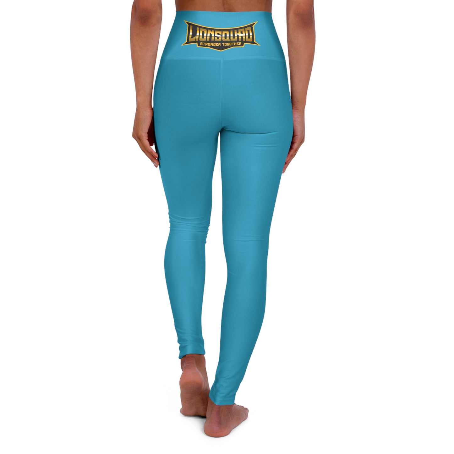 Turquoise "Sun Gold Lion" High Waisted Yoga Leggings