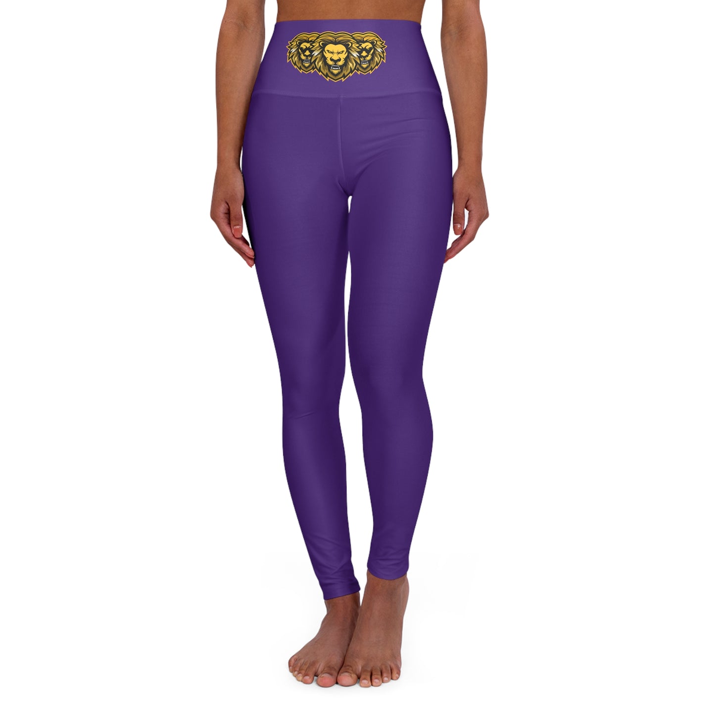 Purple "Sun Gold Lion" High Waisted Yoga Leggings 1