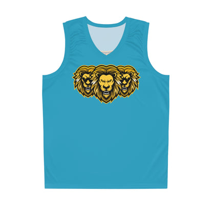 Torquoise "Sun Gold Lion" Basketball Jersey (AOP)