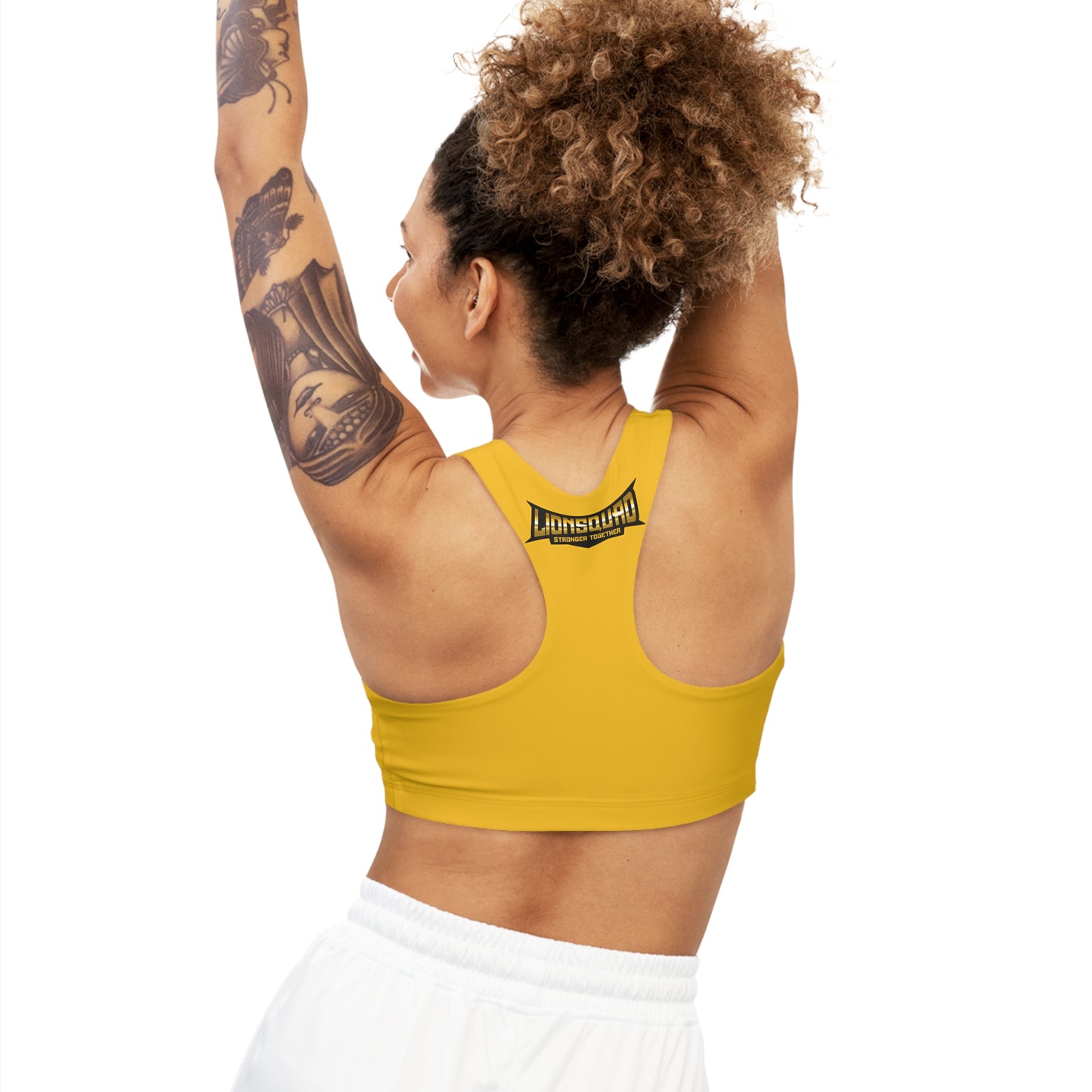 Yellow "Sun Gold Lion"  Seamless Sports Bra