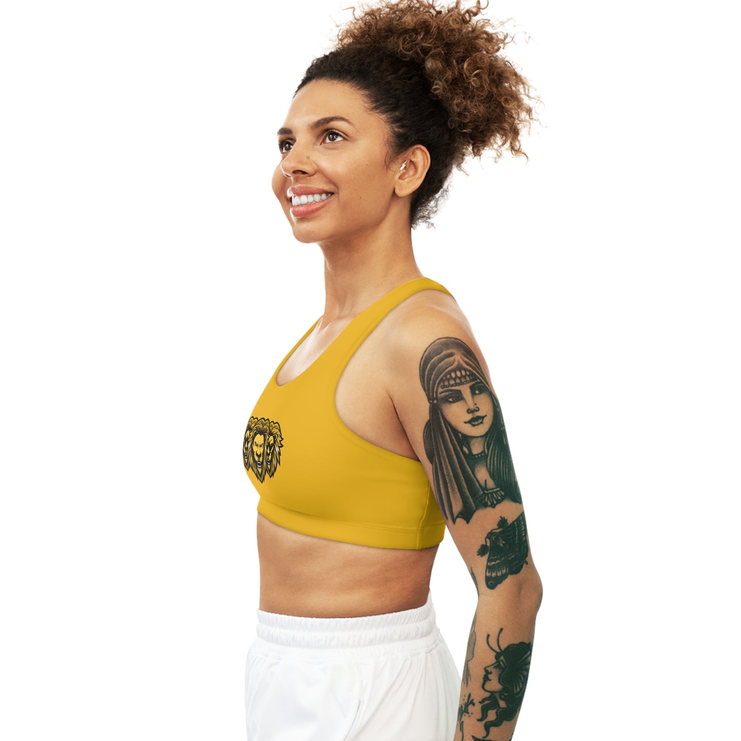 Yellow "Sun Gold Lion"  Seamless Sports Bra