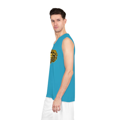 Torquoise "Sun Gold Lion" Basketball Jersey (AOP)