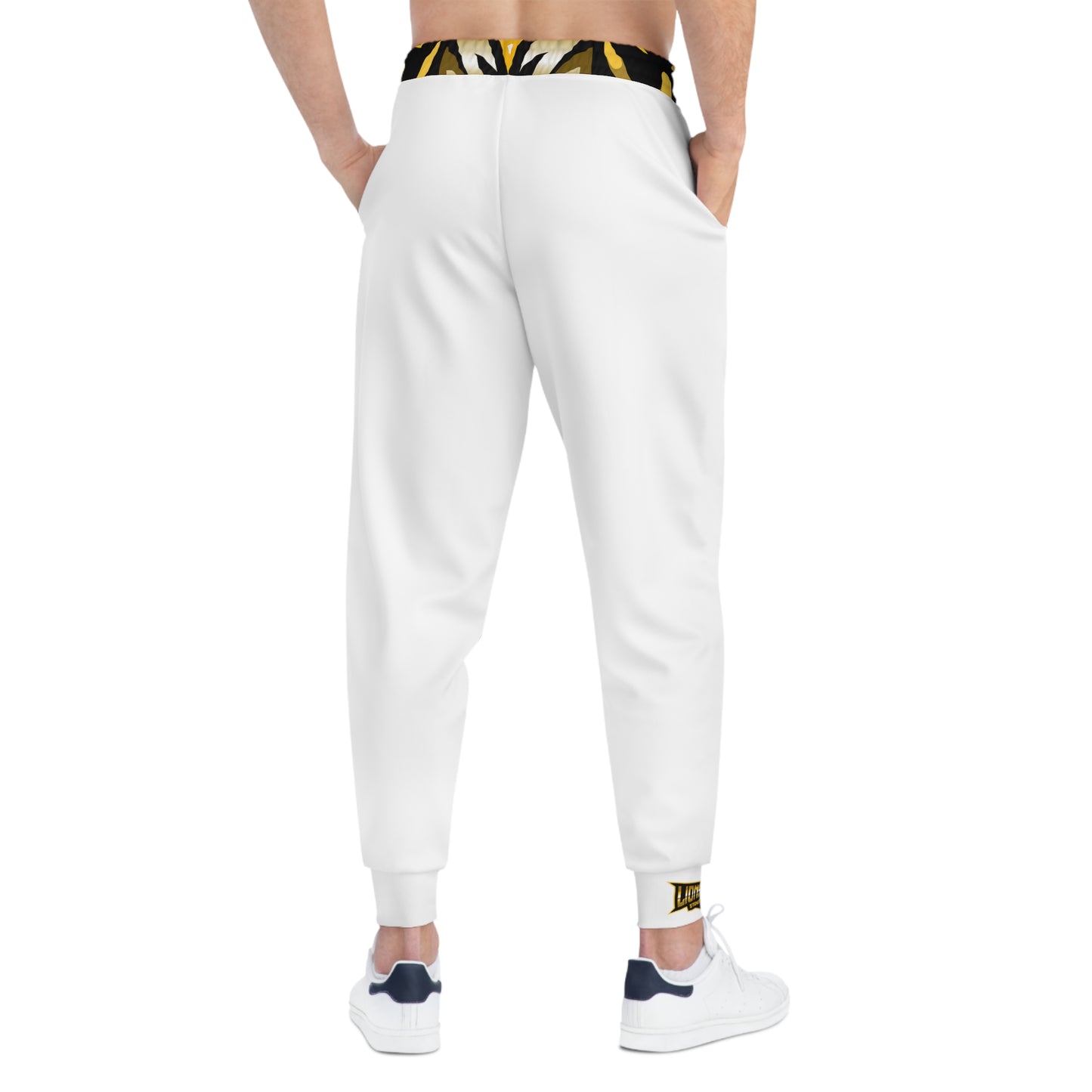 White "Sun Gold Lion" Athletic Joggers