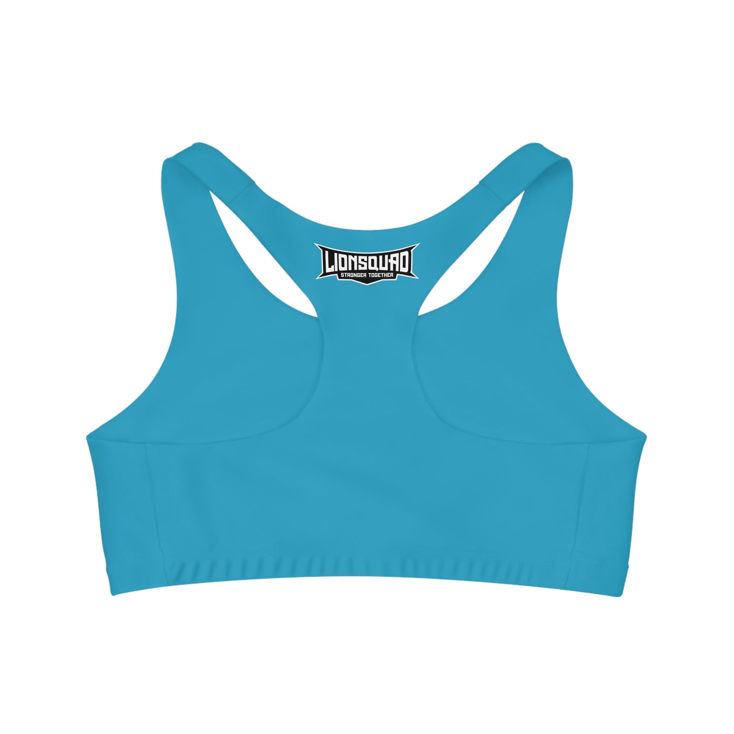 Turquoise "White Lion"  Seamless Sports Bra