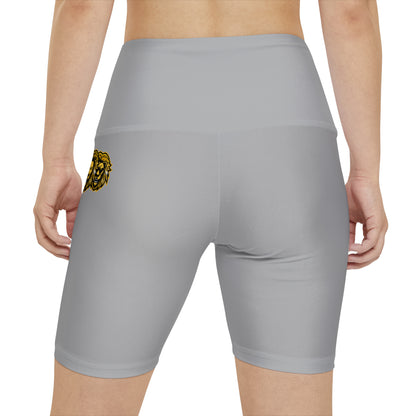 Light Grey " Sun Gold Lion " Women's Workout Shorts