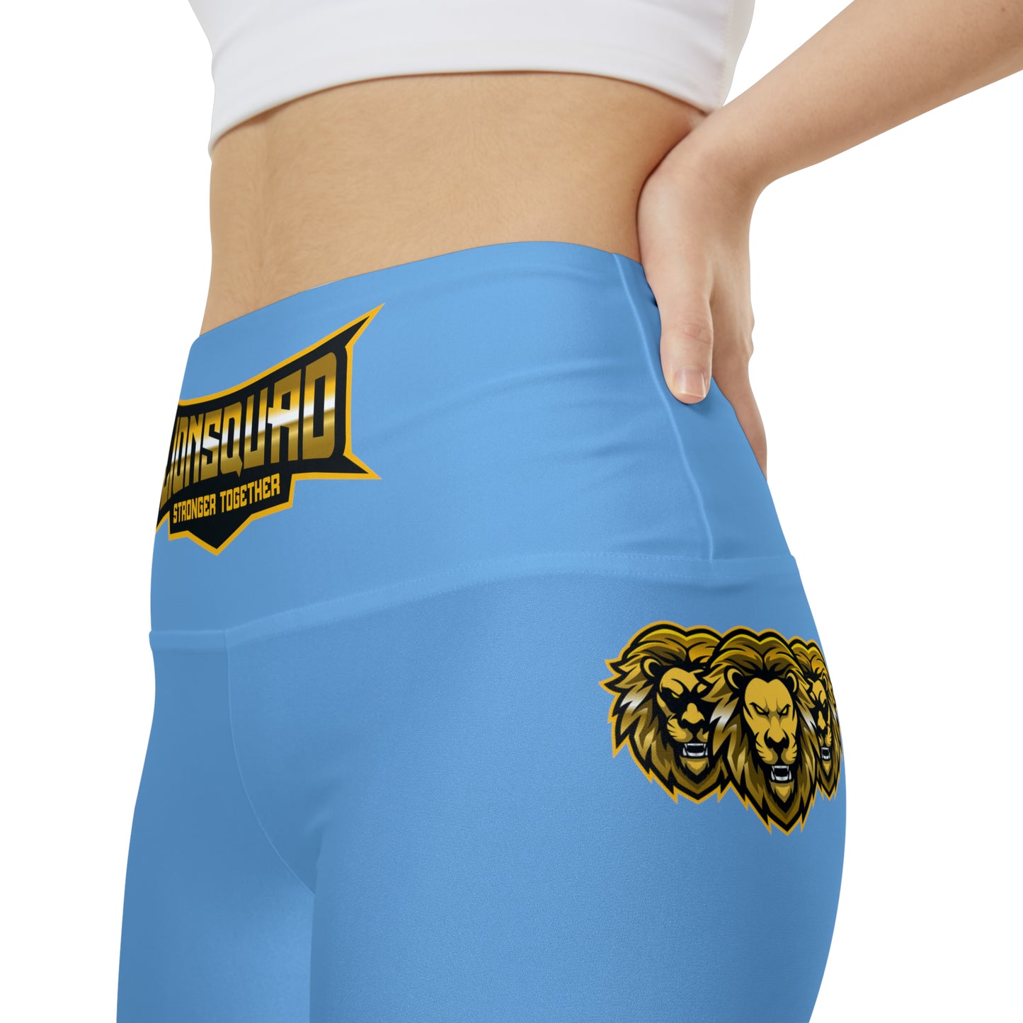 Light Blue " Sun Gold Lion " Women's Workout Shorts