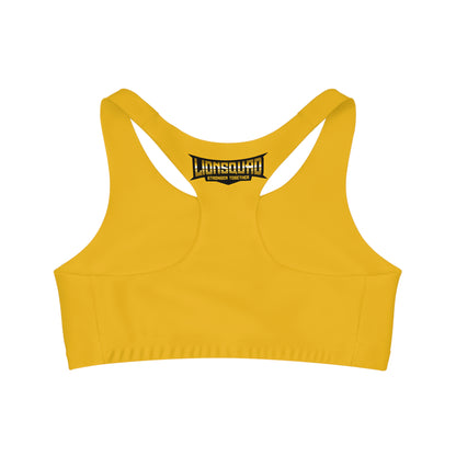 Yellow "Sun Gold Lion"  Seamless Sports Bra