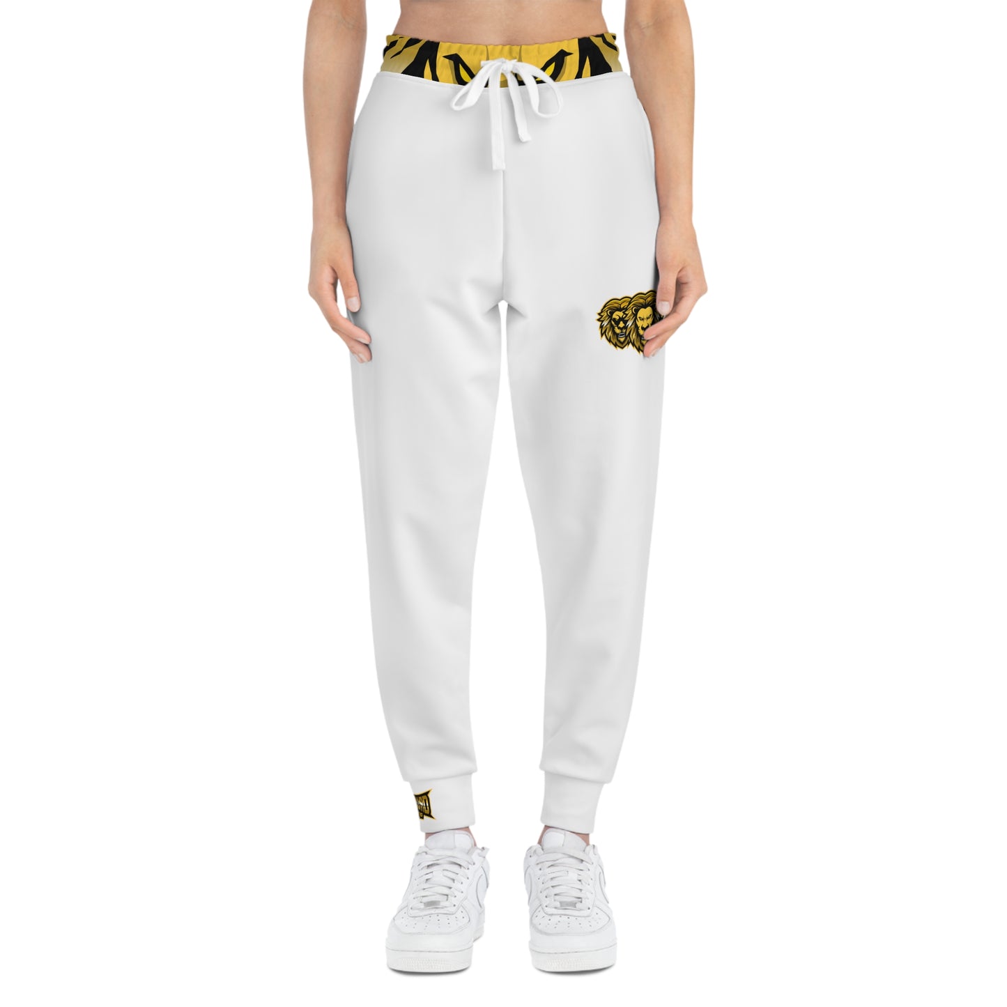 White "Sun Gold Lion" Athletic Joggers