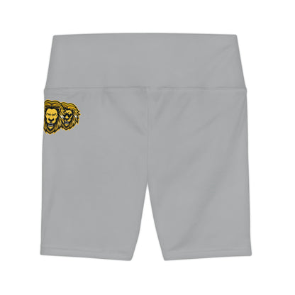 Light Grey " Sun Gold Lion " Women's Workout Shorts