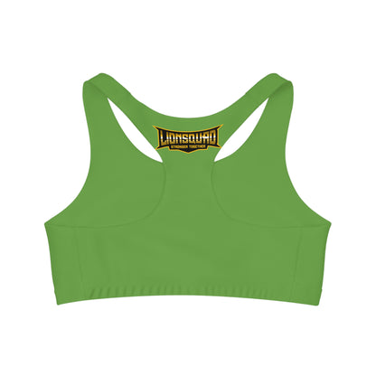 Green "Sun Gold Lion"  Seamless Sports Bra