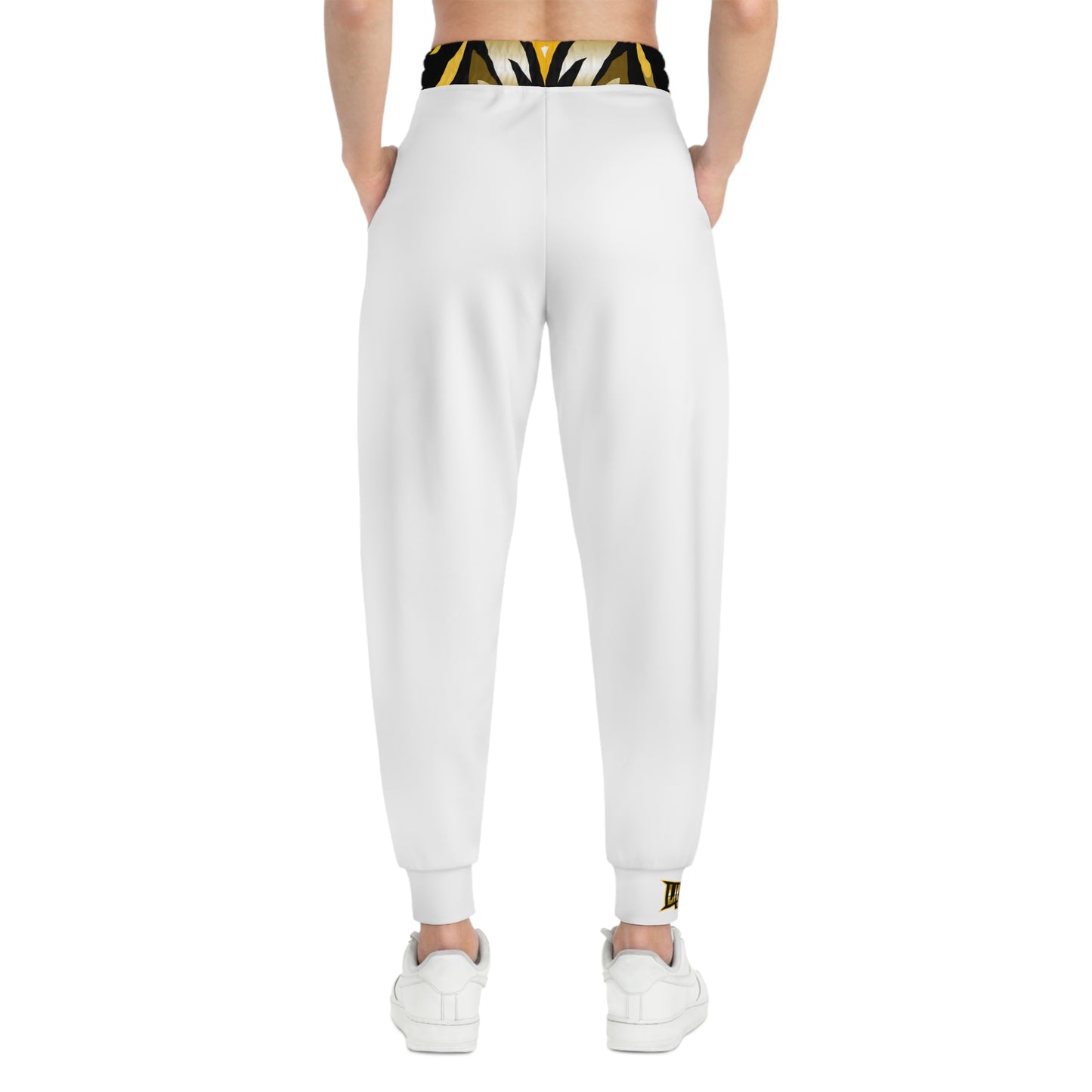 White "Sun Gold Lion" Athletic Joggers