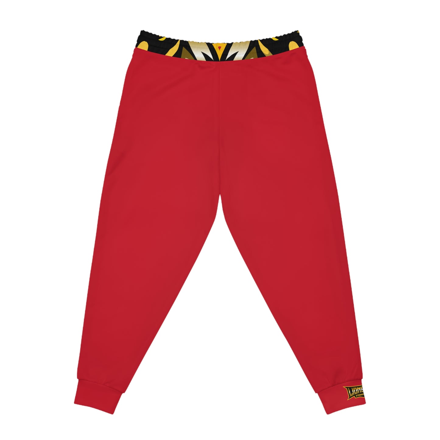 Dark Red "Sun Gold Lion" Athletic Joggers