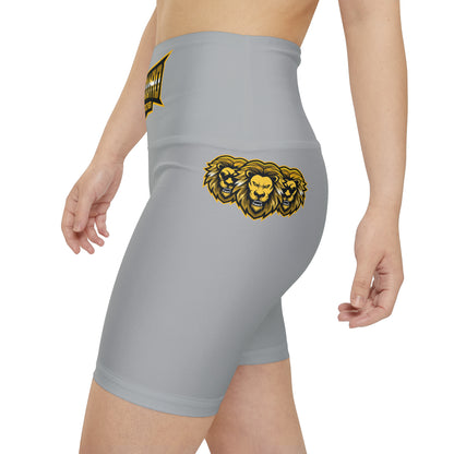 Light Grey " Sun Gold Lion " Women's Workout Shorts